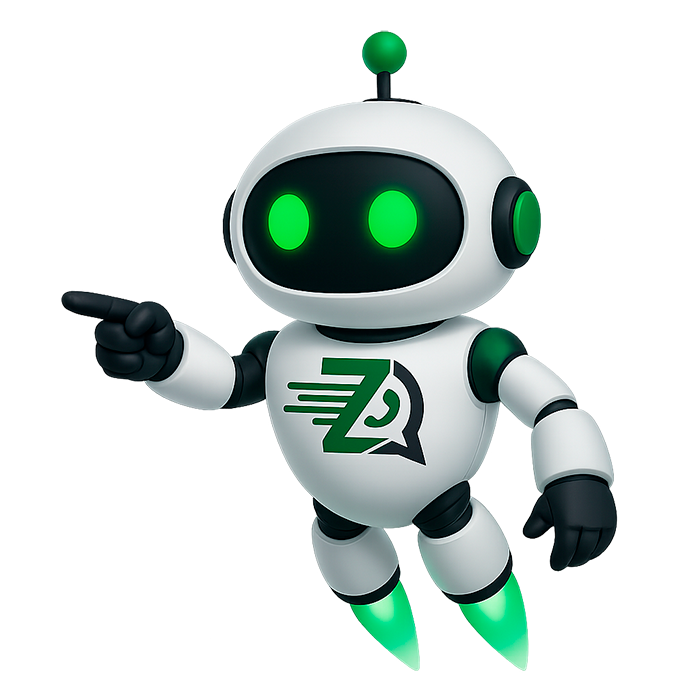 Ilustração de um robô de atendimento da ZapMart